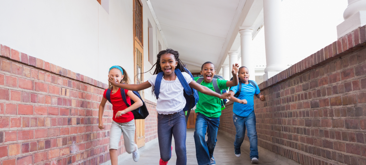 Children run
