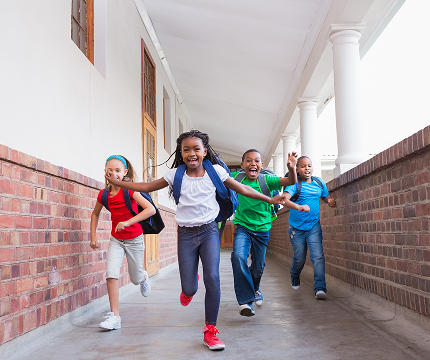 Children run